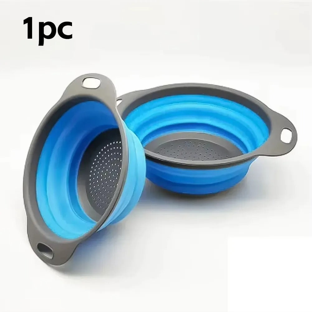 Collapsible Silicone Drain Basket – Foldable Strainer for Fruits & Vegetables