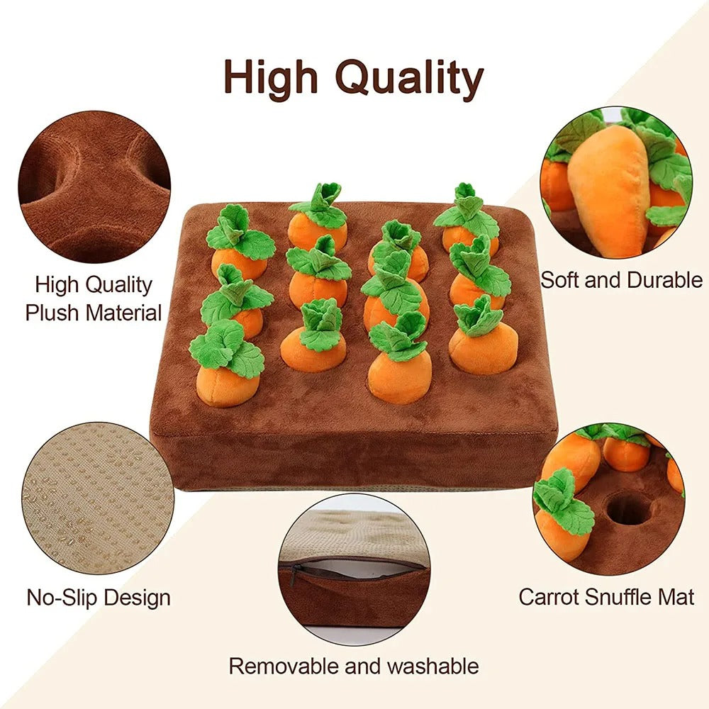 High-quality plush and durable non-slip base of the interactive snuffle mat toy.
