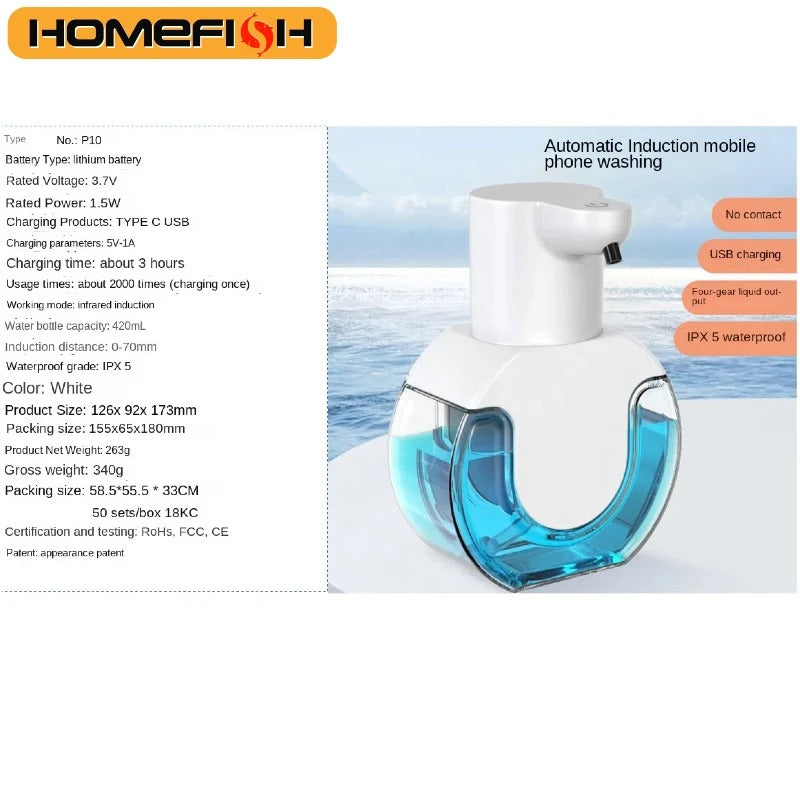 Smart soap dispenser features and specs with waterproof and USB charging info