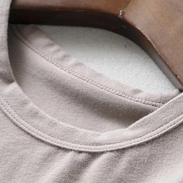 Soft round neckline of the vintage biker punk tank top in beige