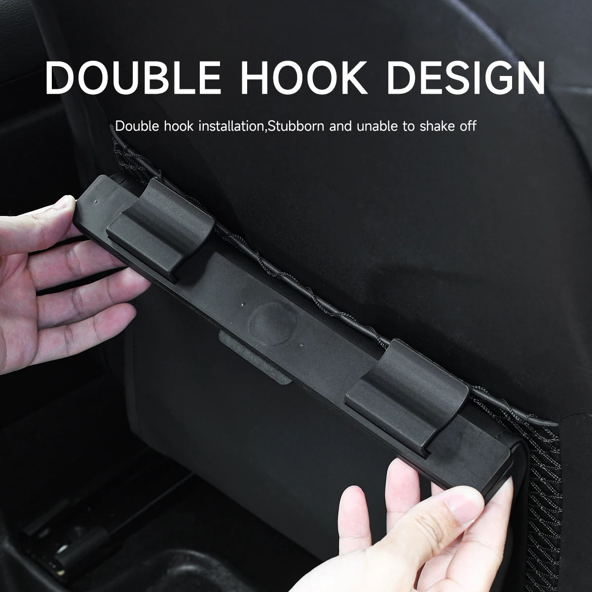 Double Hook Design for Secure Installation of Car Trash Bag