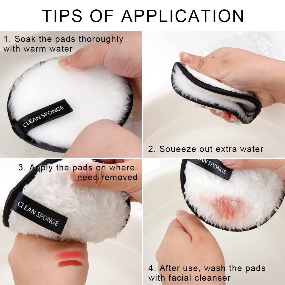 Step-by-step guide on how to use reusable makeup remover pads.