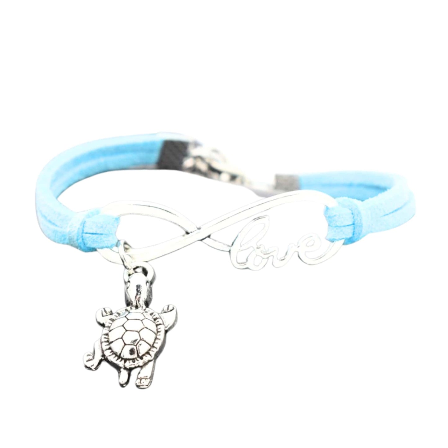 Infinite Love Turtle Bracelet in Sky Blue - Vegan-Friendly Jewelry for Turtle Lovers