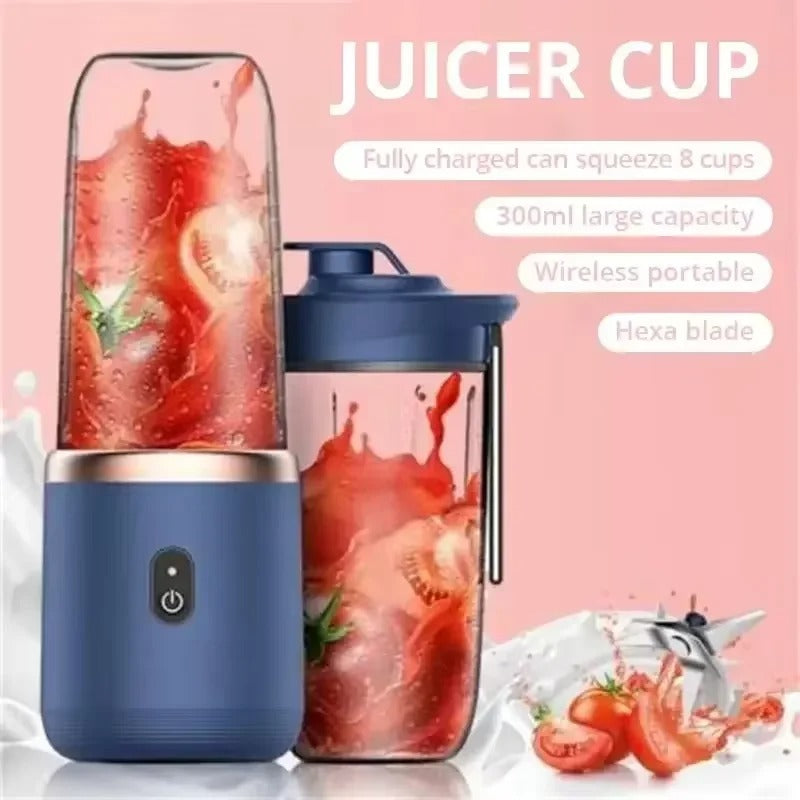 Portable Blender with 300ml Capacity, Wireless Charging, and Hexa Blade Technology