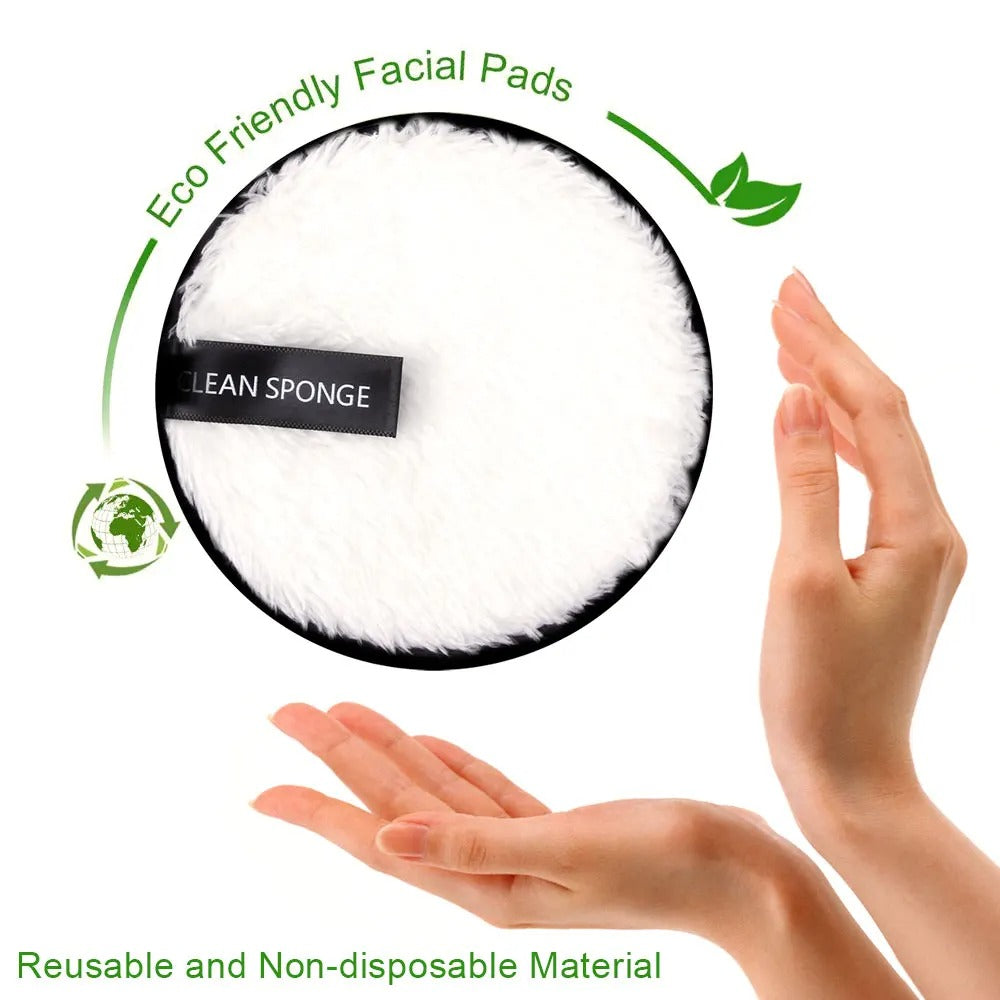 Eco-friendly reusable makeup remover pad with soft microfiber material.