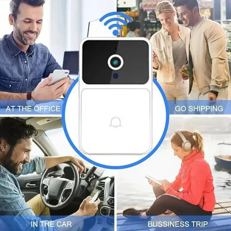 WiFi-enabled smart video doorbell with mobile app control and two-way audio