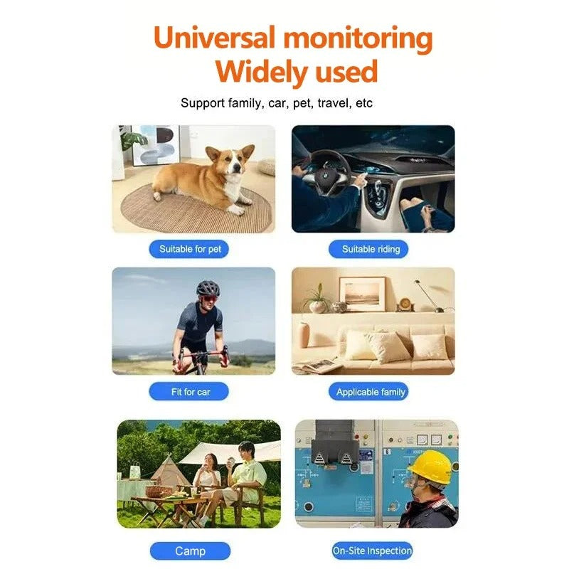 WiFi mini camera with universal monitoring capabilities for home, pets, car, and travel security.